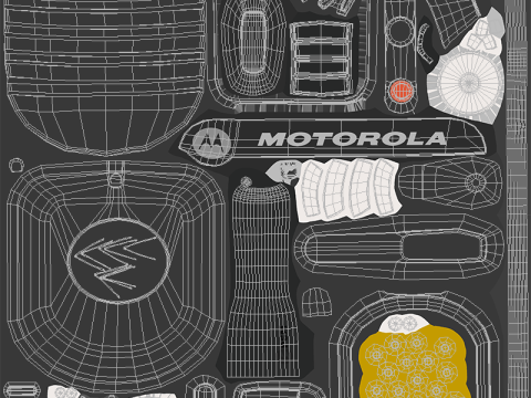Motorola PSM Radio Mic 3D 모델