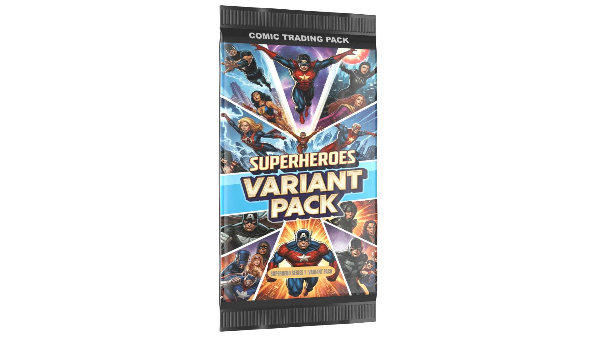 Superhero Trading Card Booster Pack 3D Model .c4d .max .obj .3ds .fbx .stl .blend