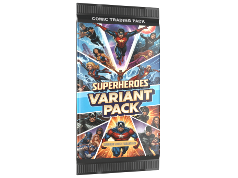 Superhero Trading Card Booster Pack 3D Модель