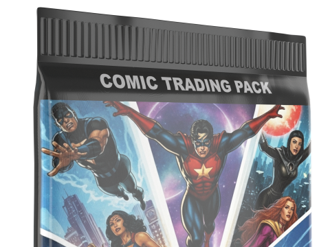Superhero Trading Card Booster Pack 3D मॉडल