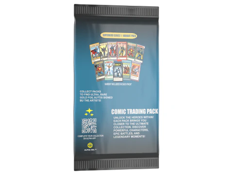 Superhero Trading Card Booster Pack 3D Model