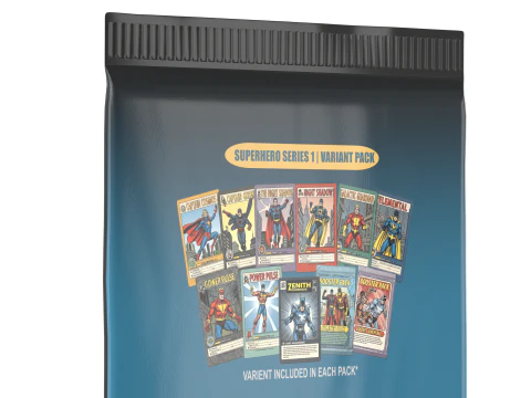 Superhero Trading Card Booster Pack 3D Model