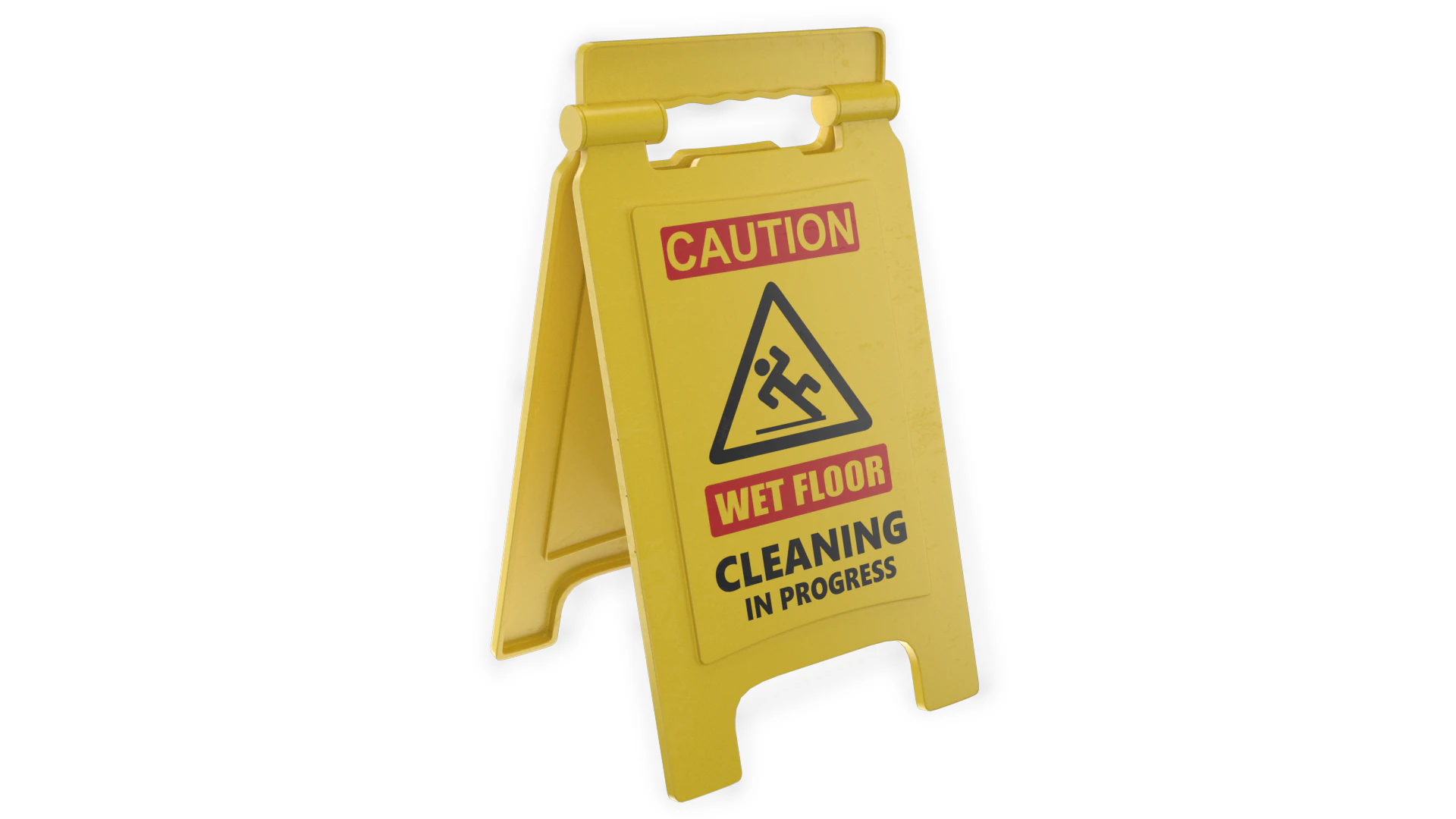 Wet Floor Sign 3D Model .c4d .max .obj .3ds .fbx .stl .blend