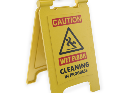 Sinal de piso molhado Modelo 3D