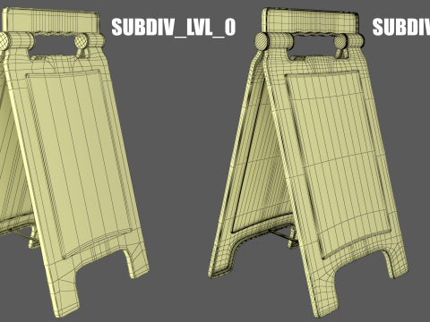 Sinal de piso molhado Modelo 3D