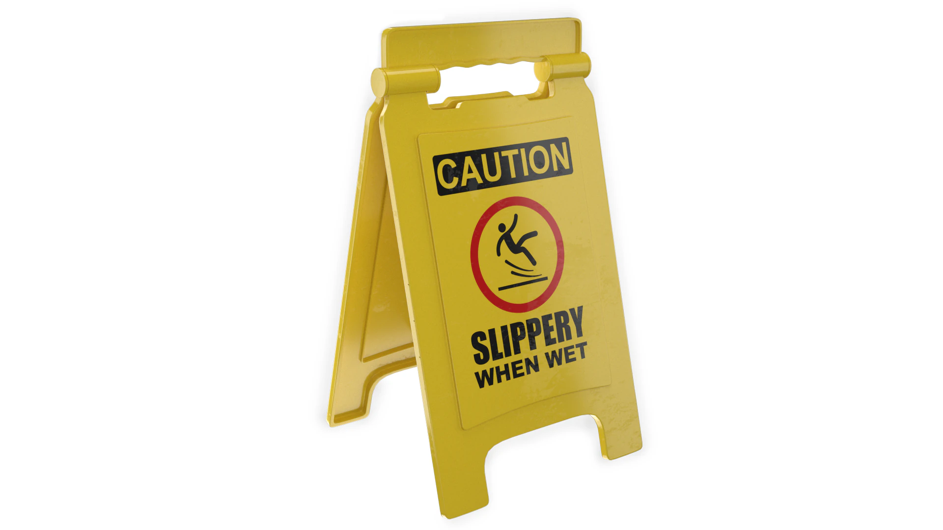 Slippery When Wet Sign 3D Model .c4d .max .obj .3ds .fbx .stl .blend