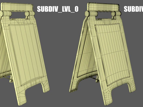 Slippery When Wet Sign 3D Model