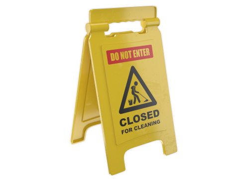 Sinal de Fechado para Limpeza Modelo 3D