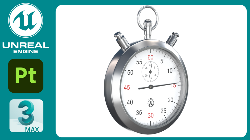 Stopwatch Model 3D .c4d .max .obj .3ds .fbx .stl .blend 