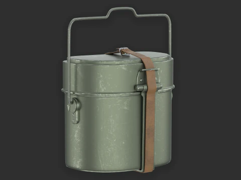 İkinci D&uuml;nya Savaşı Askeri Yemek Takımı 3D Model