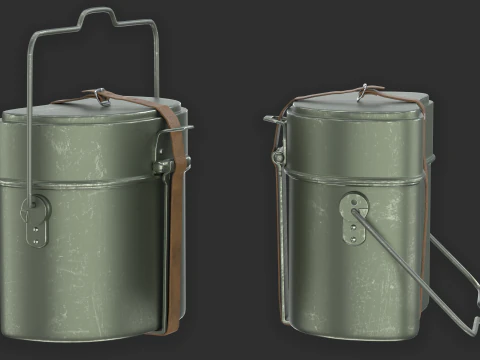 WWII Military Mess Kit 3D Model
