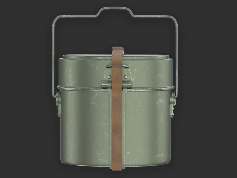 WWII Military Mess Kit 3D Model