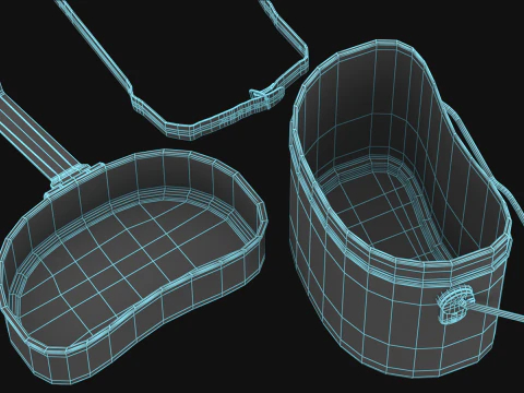 WWII Military Mess Kit 3D Model