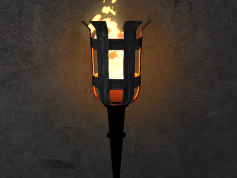 Середньовічний факел 3D Модель