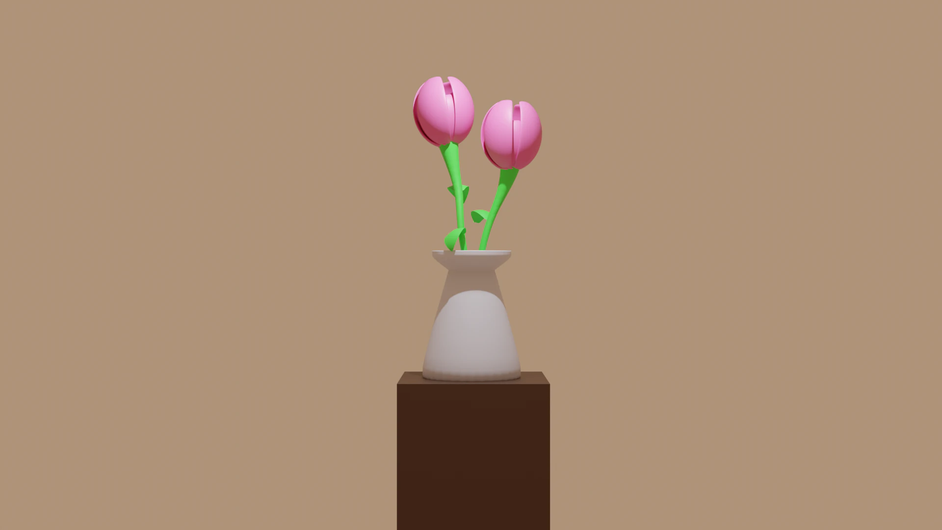 Tulips in a pot with prepared scene 3D Model .c4d .max .obj .3ds .fbx .stl .blend 