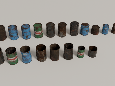 Barrels Pack 3D Model