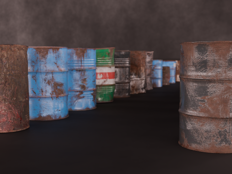 Barrels Pack 3D Model