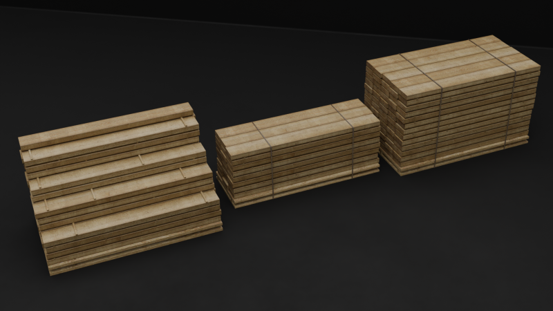 Wood Pile Pack 3D Model .c4d .max .obj .3ds .fbx .stl .blend 