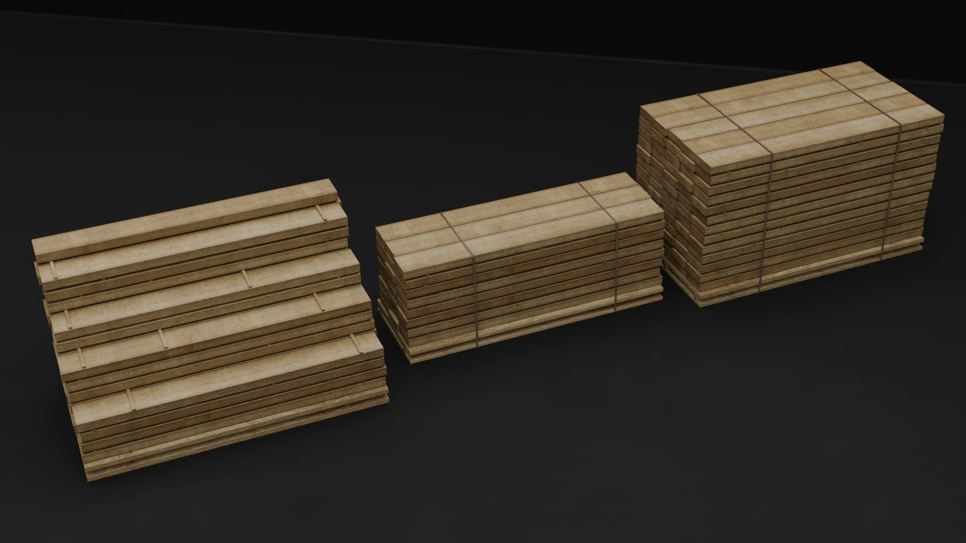 Wood Pile Pack 3D Model .c4d .max .obj .3ds .fbx .stl .blend 