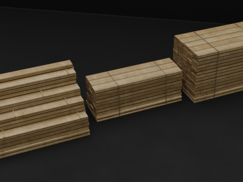 Wood Pile Pack 3D Model