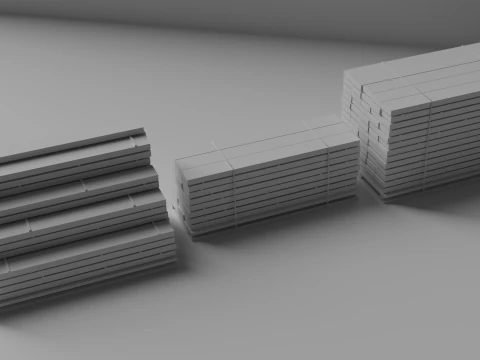 Wood Pile Pack 3D Model