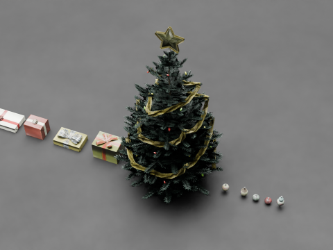 Christmas Tree with gifts Model 3D