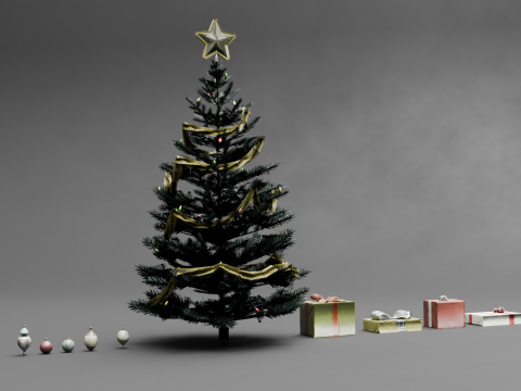 Christmas Tree with gifts 3D Model
