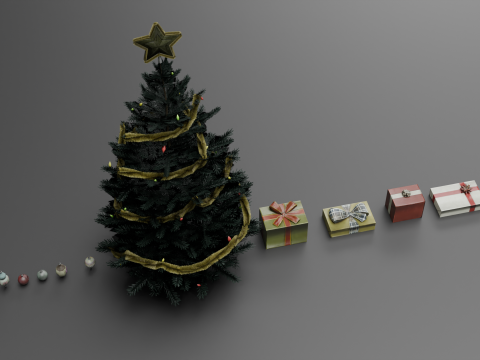 Christmas Tree with gifts 3D Model