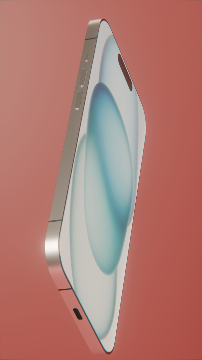 IPhone 15 3D Model .c4d .max .obj .3ds .fbx .stl .blend 