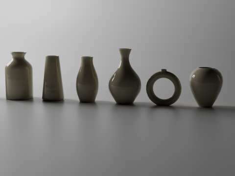 Ceramic Vases Set Model 3D