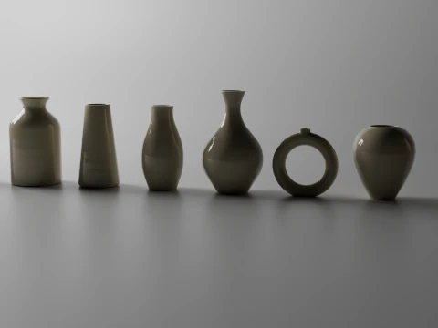 Ceramic Vases Set 3D Model