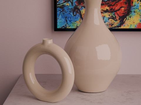 Ceramic Vases Set Model 3D