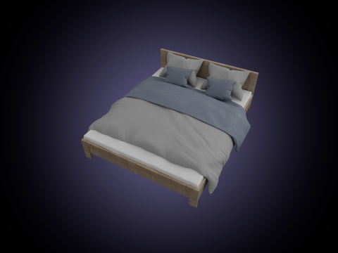 Double Bed 103A 3D Model