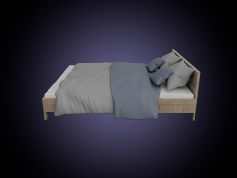Double Bed 103A 3D Model