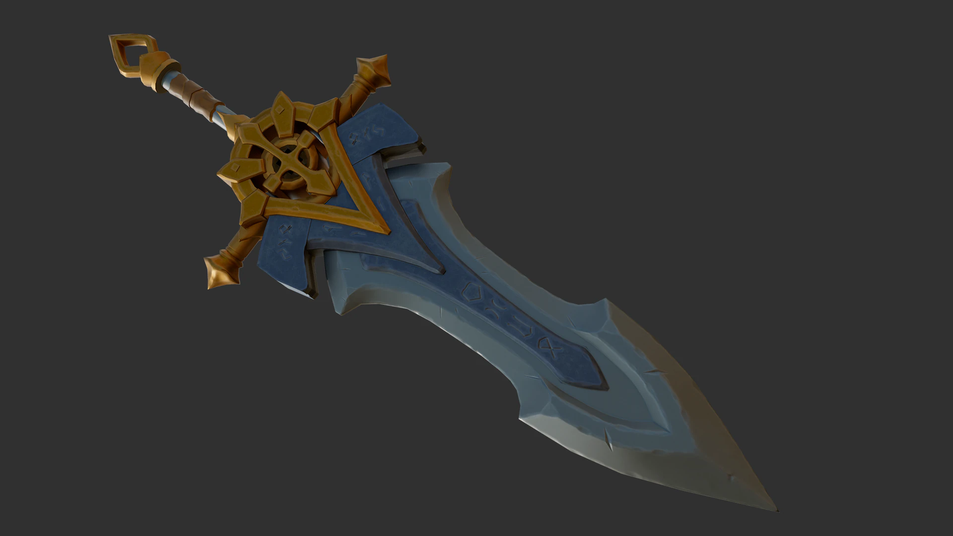 Stylized Sword 3D Model .c4d .max .obj .3ds .fbx .stl .blend 