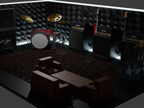 音楽スタジオ 3Dモデル