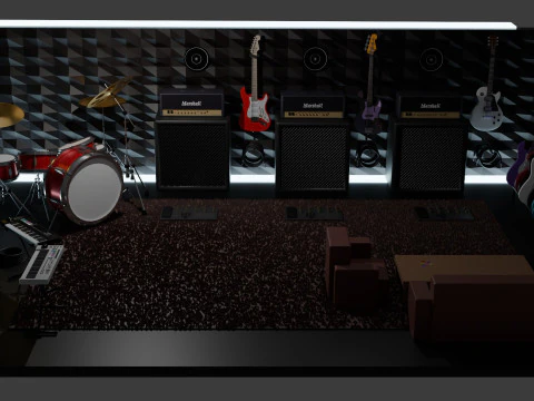 Music Studio 3D Model