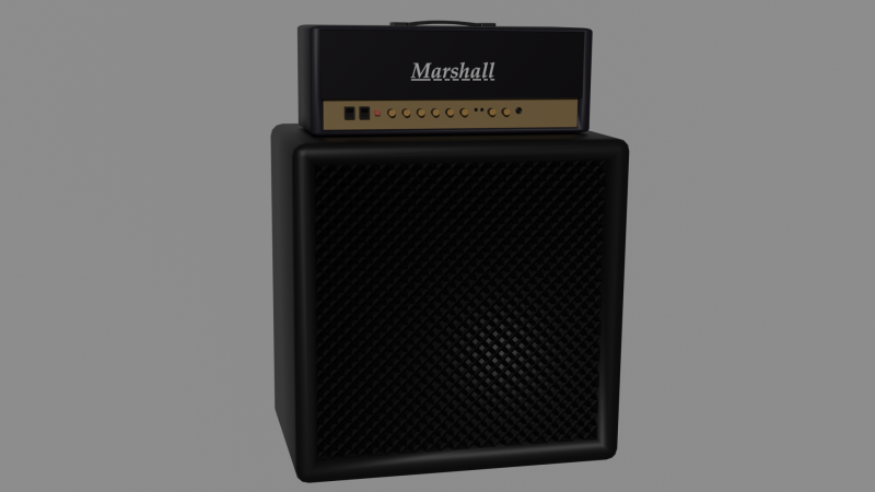 Marshall electric guitar amp Modèle 3D .c4d .max .obj .3ds .fbx .stl .blend 