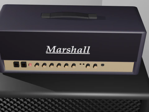 Marshall electric guitar amp 3D Model