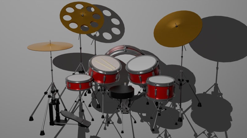 Drums Modello 3D .c4d .max .obj .3ds .fbx .stl .blend 