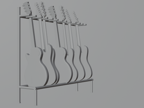 Electric guitars - les paul - stratocaster - jazzbass 3D Model