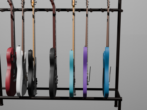 Electric guitars - les paul - stratocaster - jazzbass 3D Model