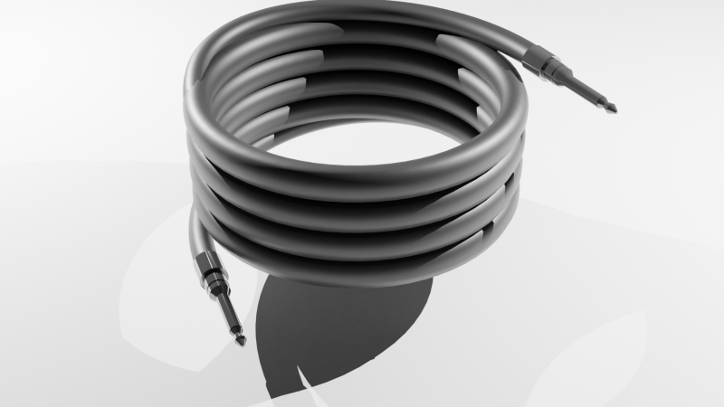 Jack cable for electric guitar 3D Модель .c4d .max .obj .3ds .fbx .stl .blend 