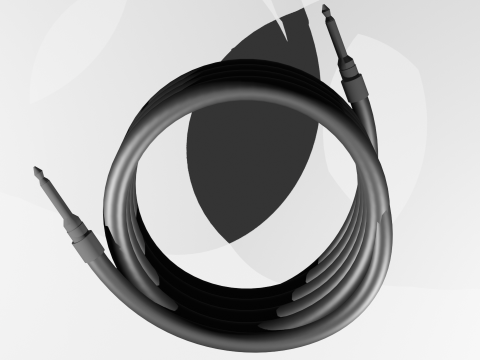 Jack cable for electric guitar 3D Модель