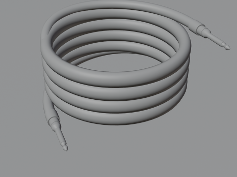 Jack cable for electric guitar 3D Модель