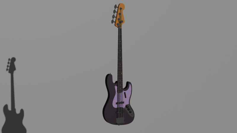 Jazz bass guitar 3D Модель .c4d .max .obj .3ds .fbx .stl .blend 