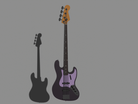 Jazz bass guitar 3D Модель