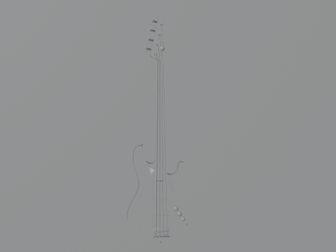 Jazz bass guitar 3D Модель