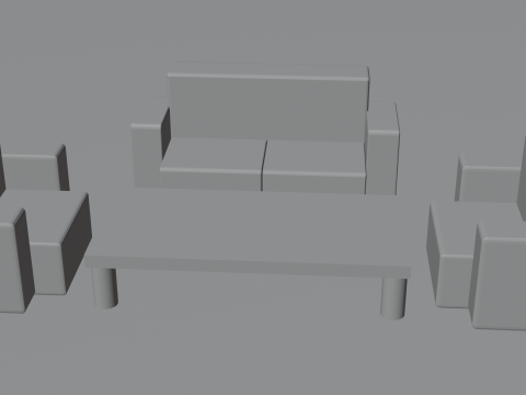 Chair and Table 3D-Modell