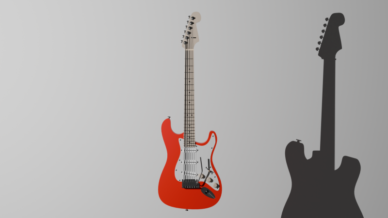Stratocaster electric guitar Modèle 3D .c4d .max .obj .3ds .fbx .stl .blend 